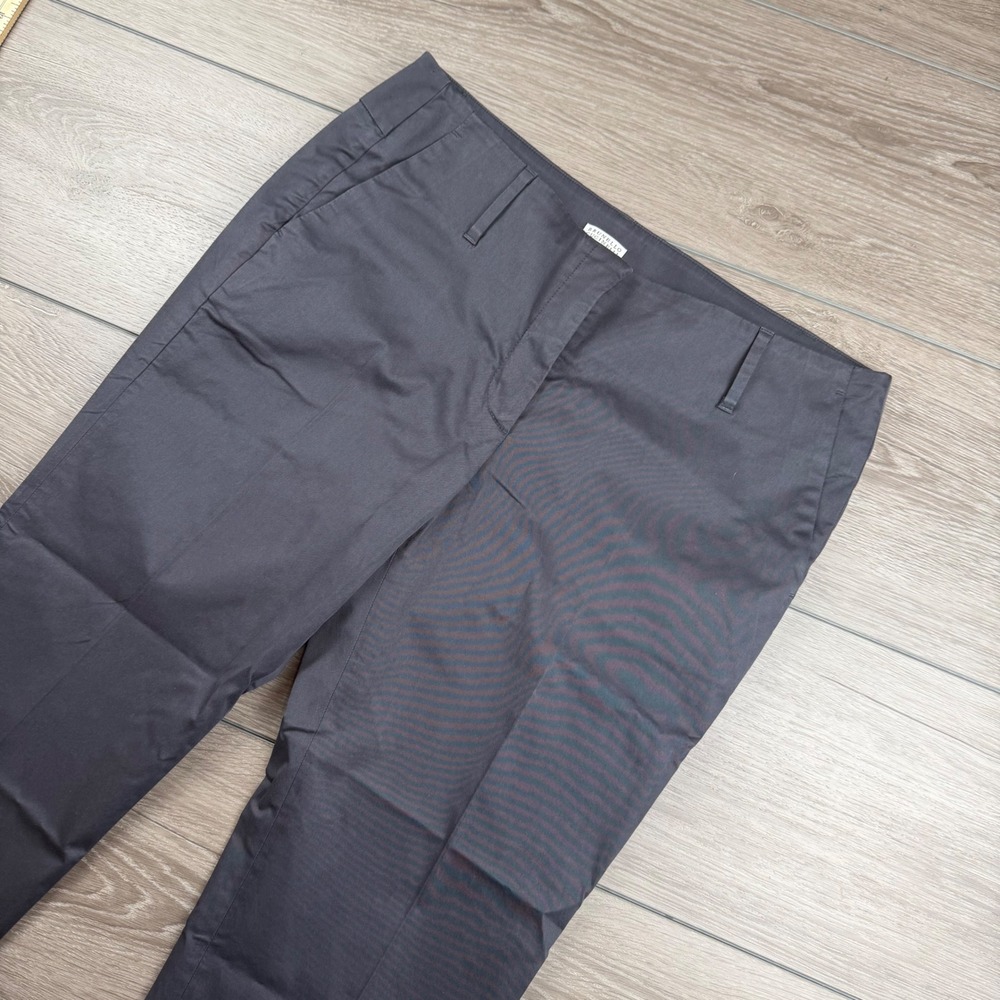Brunello Cucinelli Womens Cropped Trousers Contrast Hem Gray Size 12